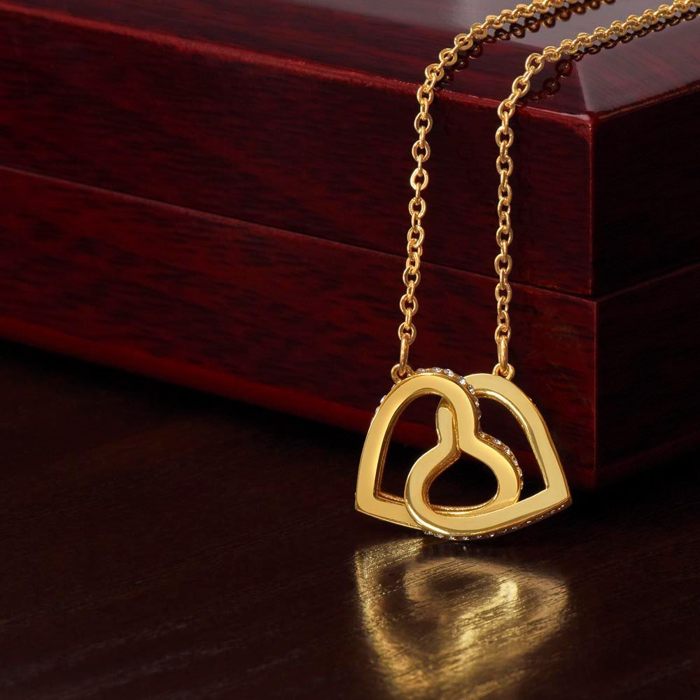 To My Mom Interlocking Hearts Necklace | Personalized Heart Pendant | Sentimental Gift for Mom | Mother's Day, Birthday, Christmas