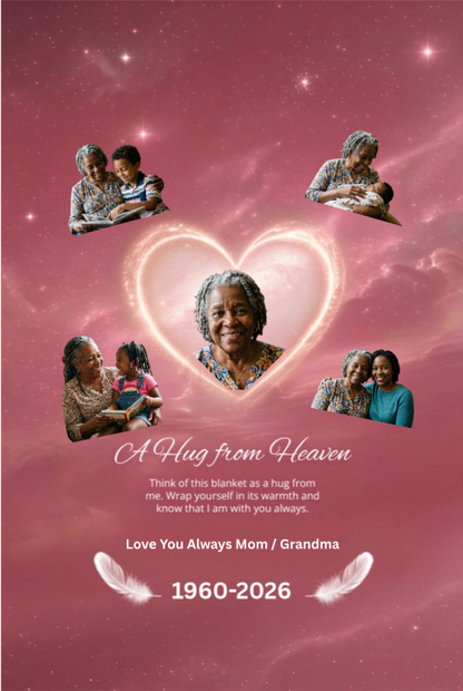 Custom memorial fleece blanket with grandma photos...