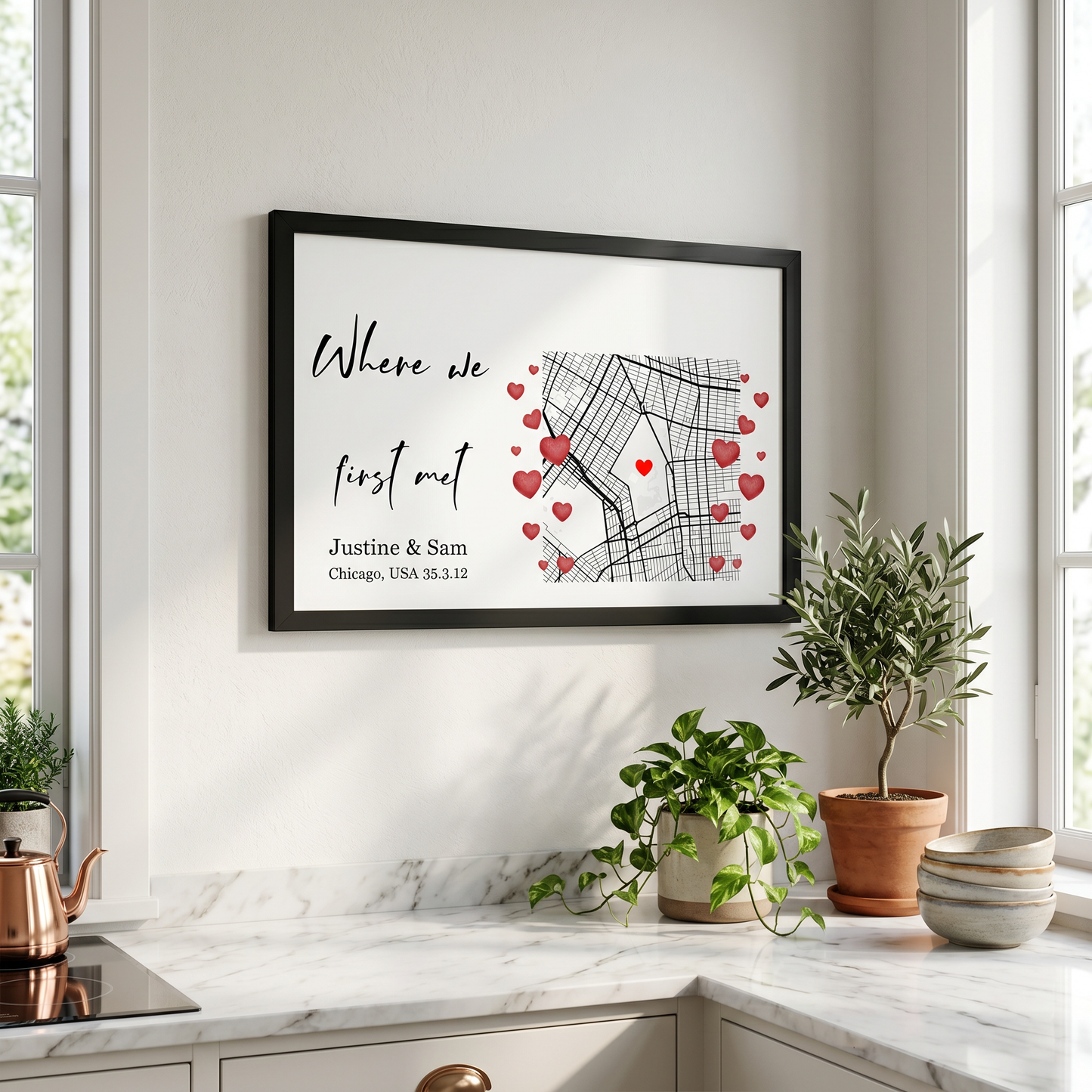 "Where We First Met personalized framed print - anniversary wedding gift"